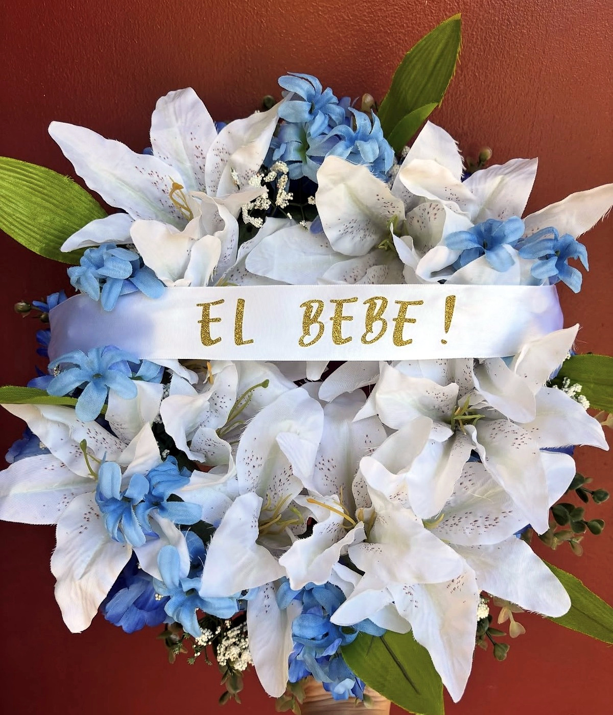 Blue and white lilies