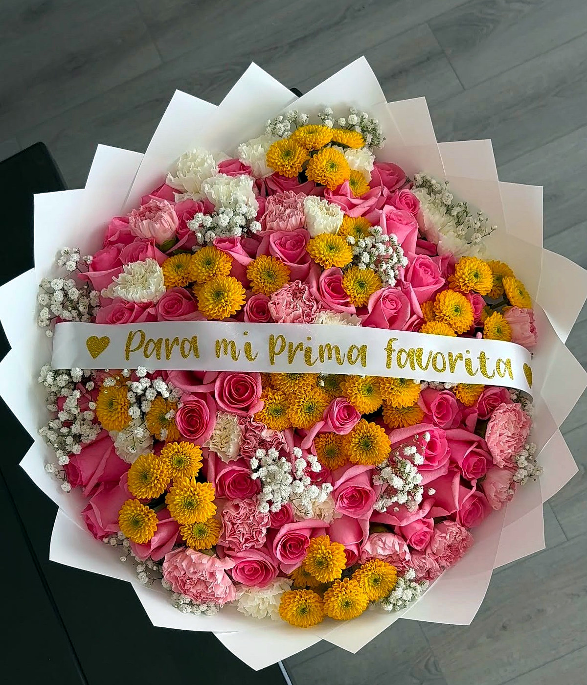 Pink yellow mixed bouquet