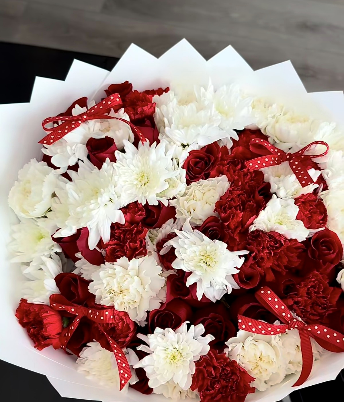 Red and white bouquet